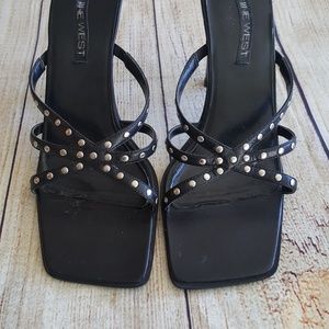 Black strappy heels with studs 8